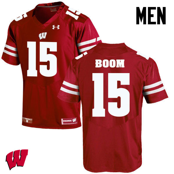 Wisconsin Badgers Men's #15 Danny Vanden Boom NCAA Under Armour Authentic Red College Stitched Football Jersey QE40L83RI